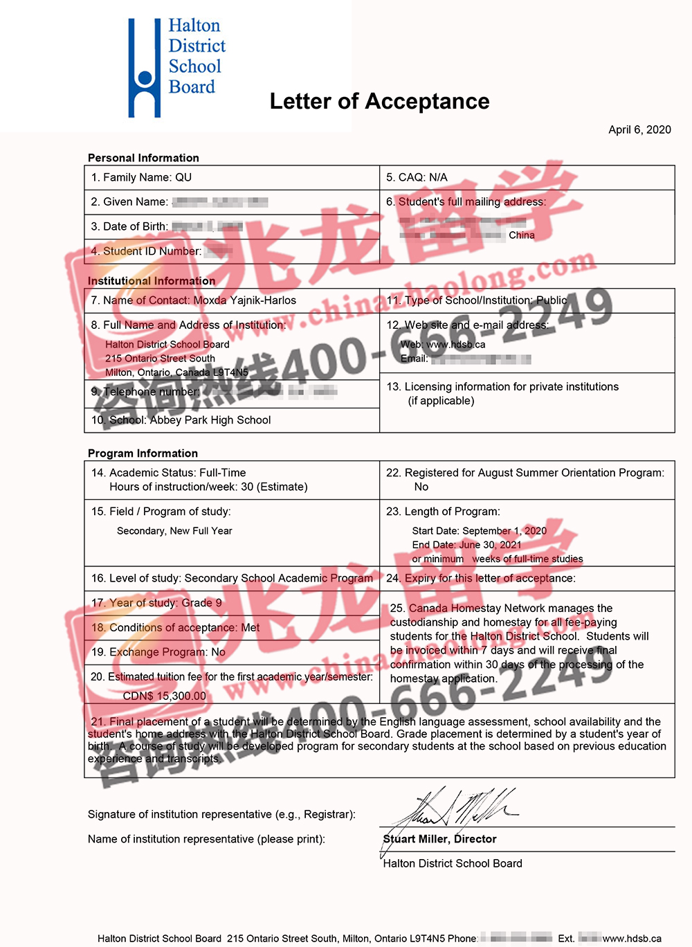 屈jingyi-加拿大阿比公园高中录取信-北京兆龙留学.jpg